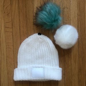 LYM Monochrome Beanie with Detachable Poms